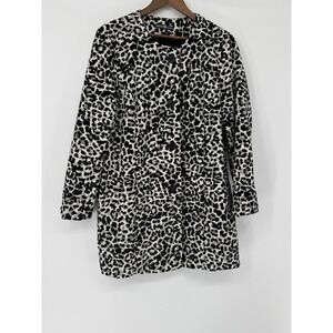 Signature Collection Mob Wife Cheetah Leopard Jacket Front Long Sleeve Plus 16